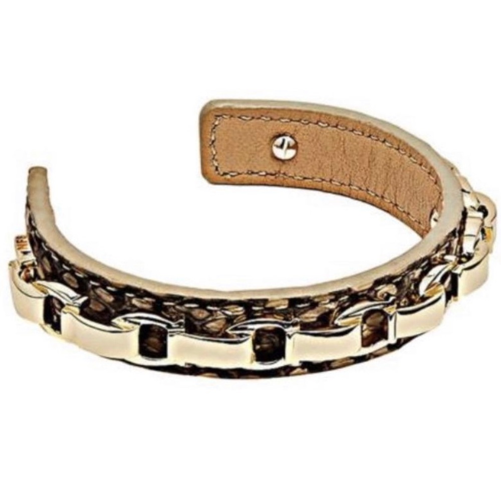 Coach - Snakeskin Signature Cuff - Natural/Gold